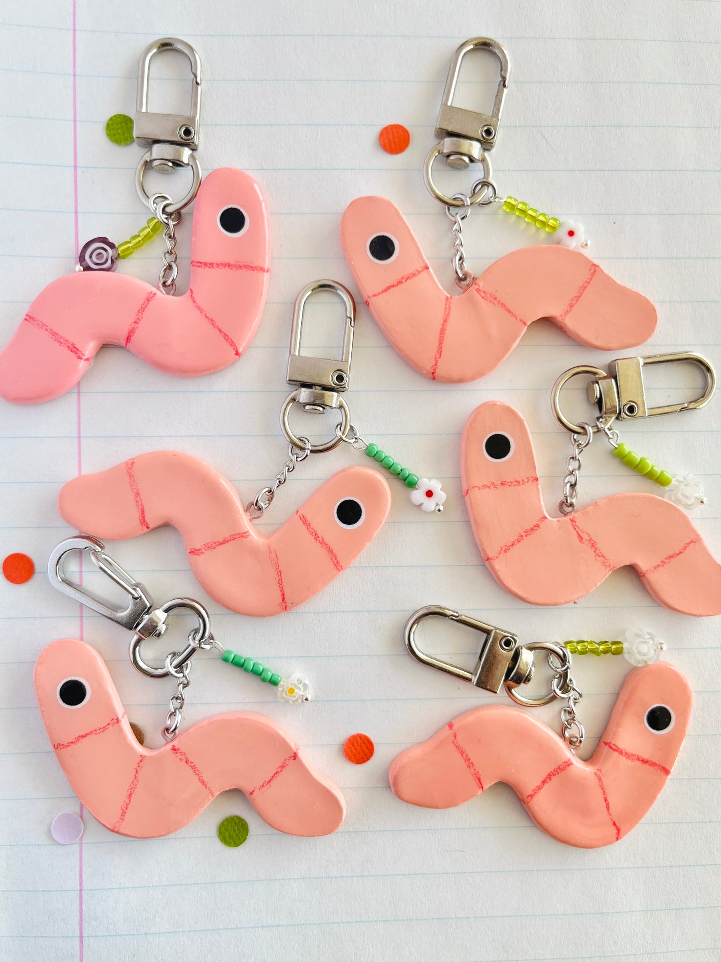 worm keychain