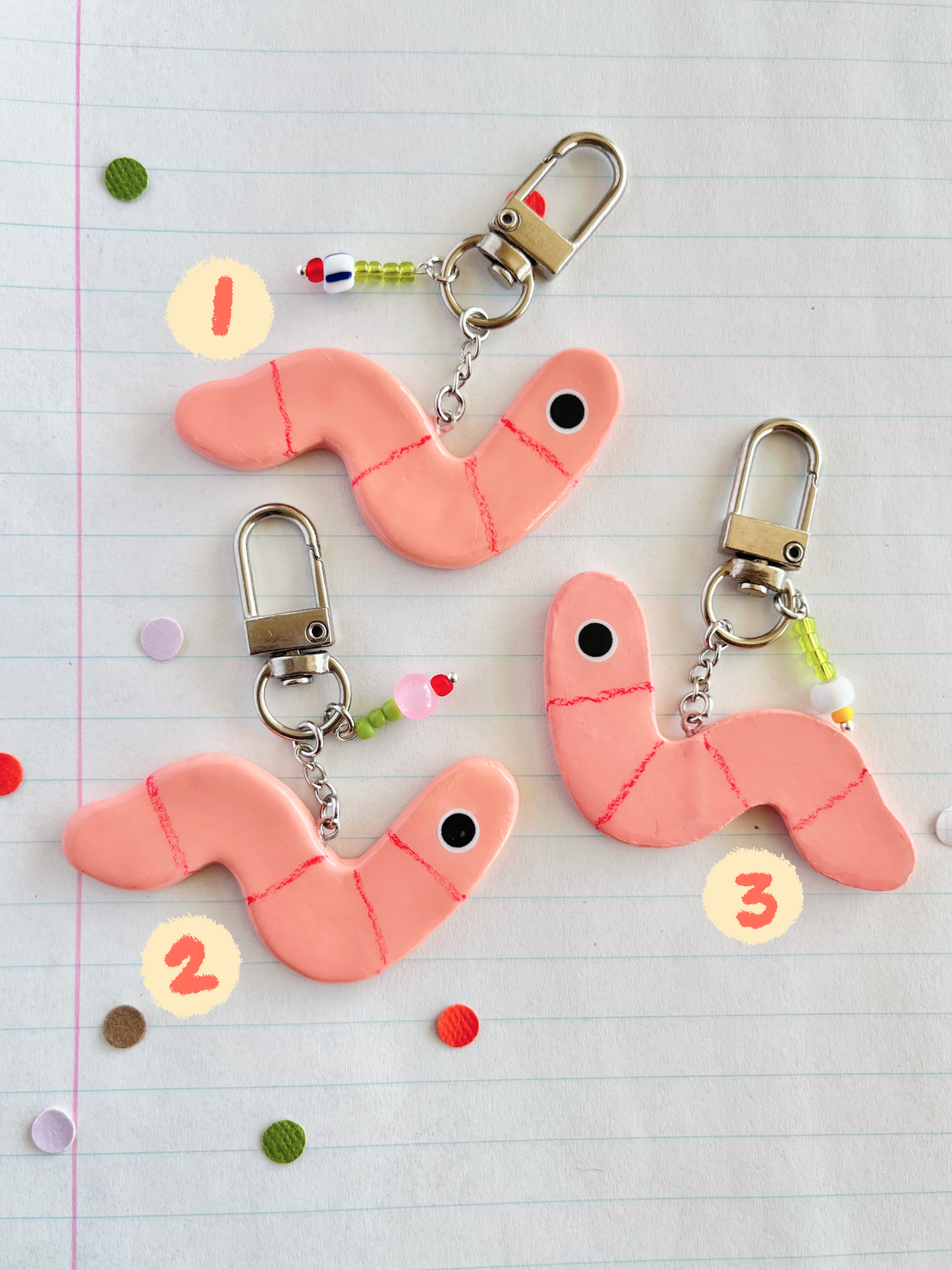 worm keychain