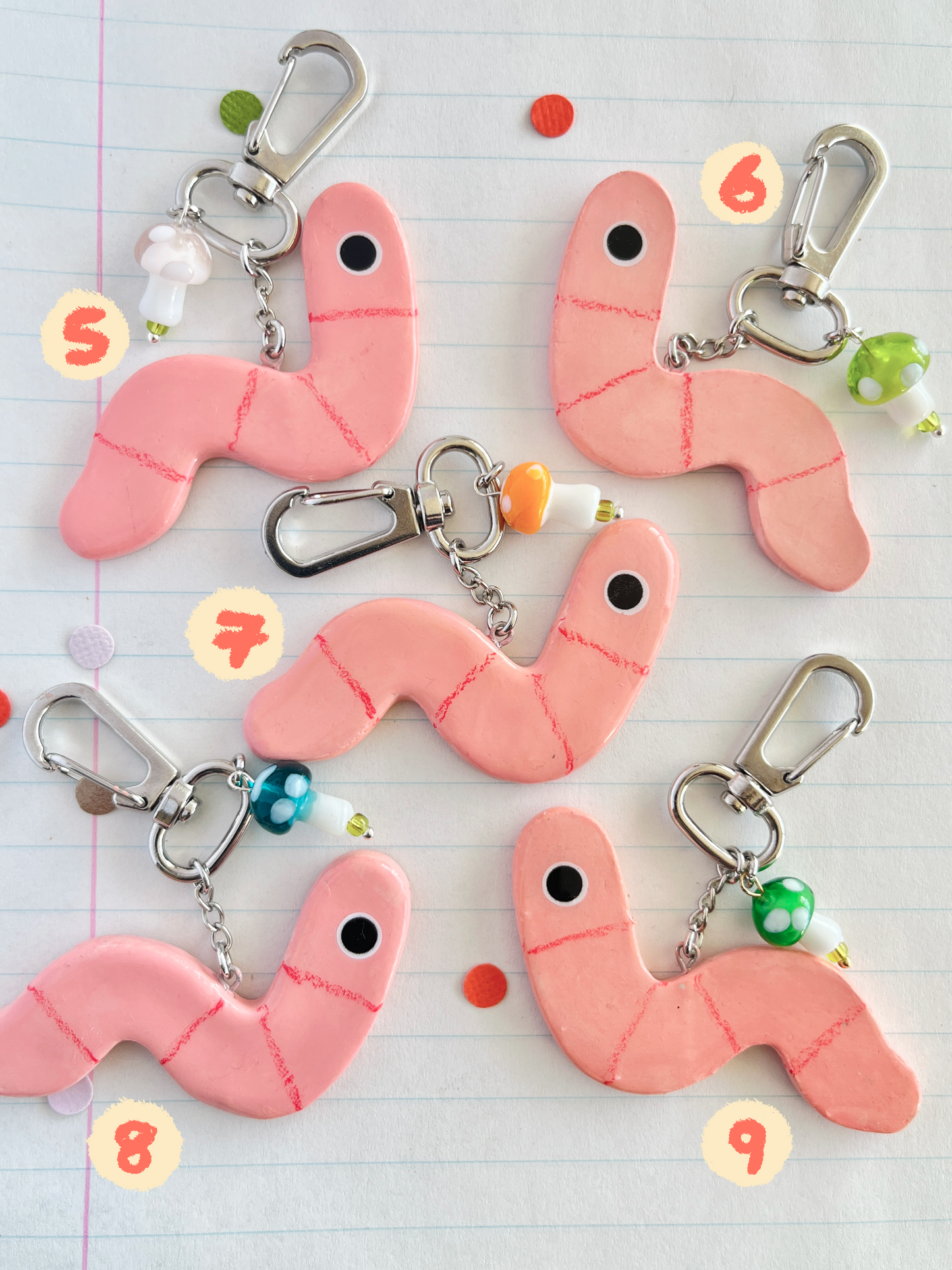 worm keychain