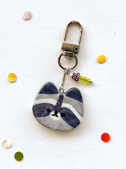 raccoon bag charm
