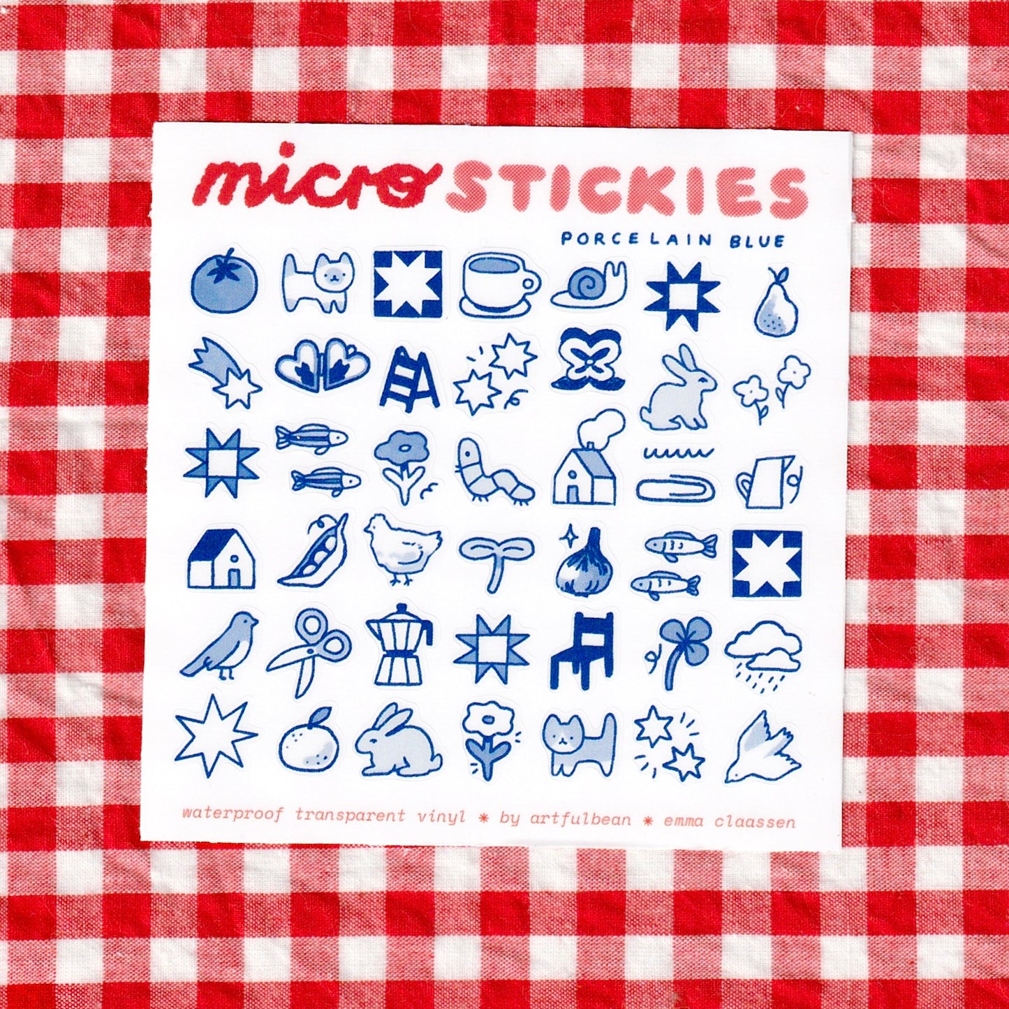 porcelain blue micro stickies