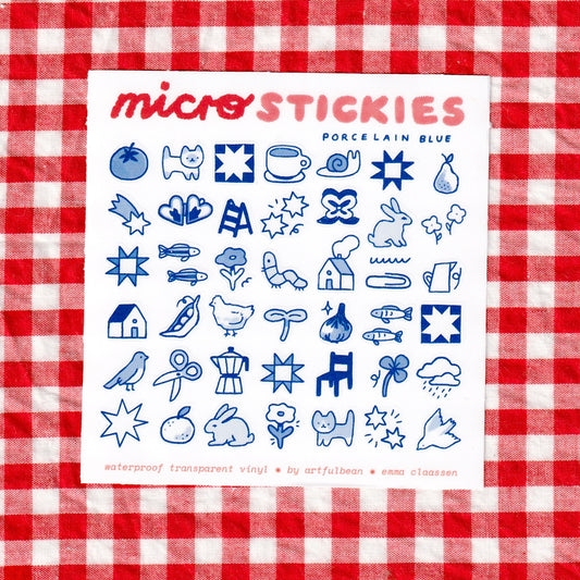 porcelain blue micro stickies