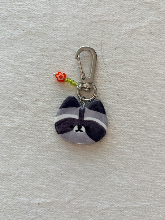 raccoon bag charm (flawed)