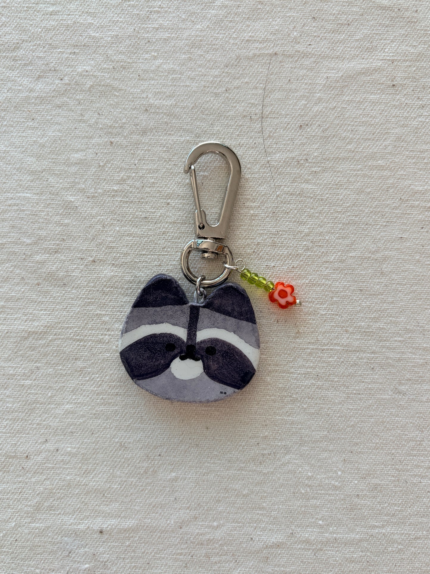 raccoon bag charm (flawed)
