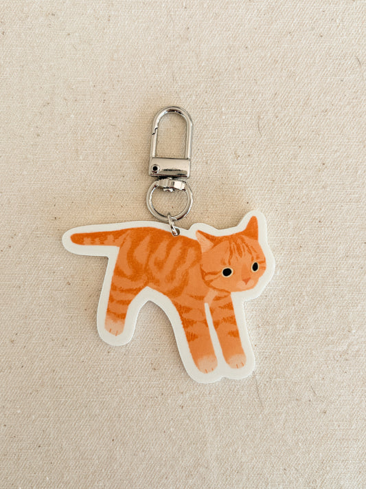 ginger cat acrylic keychain