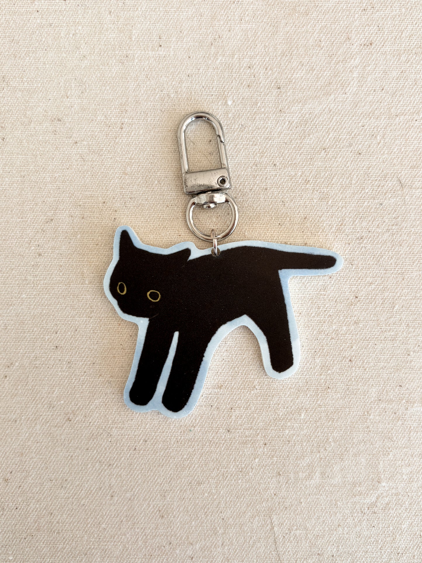 black cat acrylic keychain