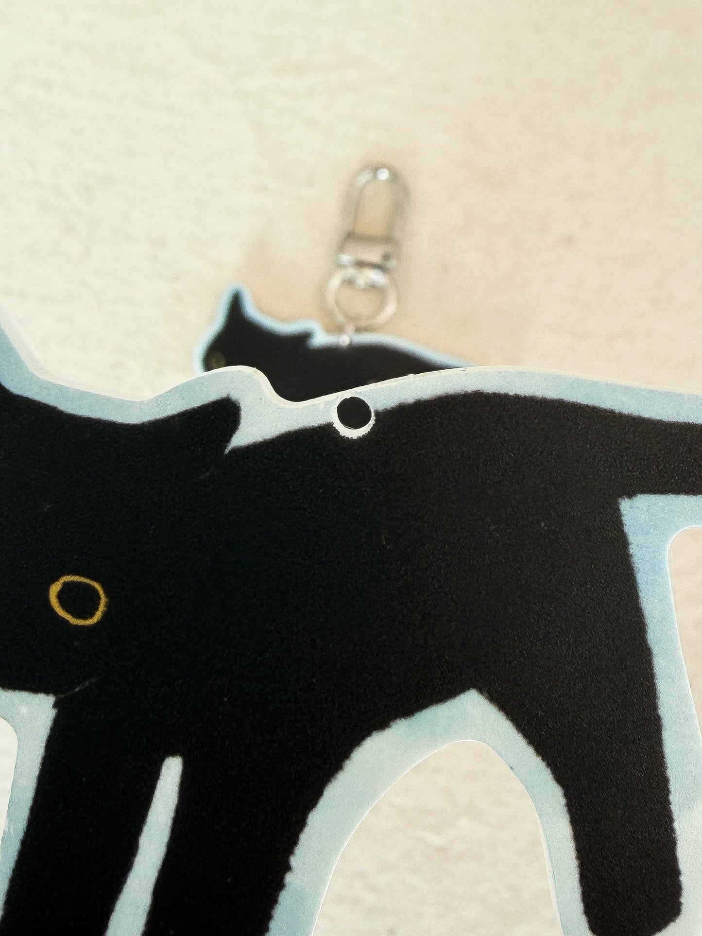 black cat acrylic keychain (flawed)
